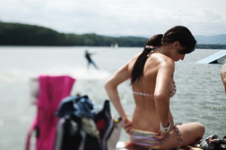 Wakeboarding with the Hula Girls